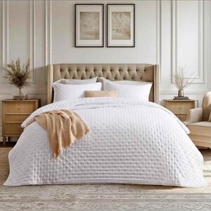 Bedsure Quilts Queen Size - Ultra Soft Quilt Bedding, White Bedspread Queen Size